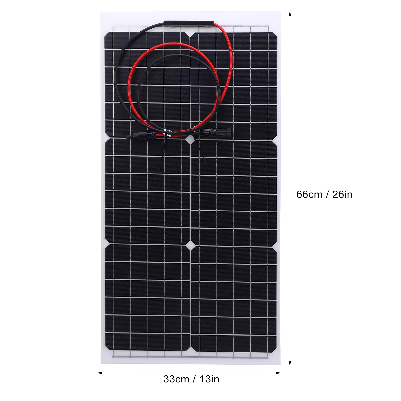 BRRNOO Pannello Solare Semi Flessibile 30W, Monocristallino 18V, per