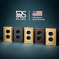 Vista 9 de Rio Salto BRASS - Placa de pared de metal dorado para interruptor de luz, placa de pared para receptáculo, cubiertas basculantes de 1 banda, latón