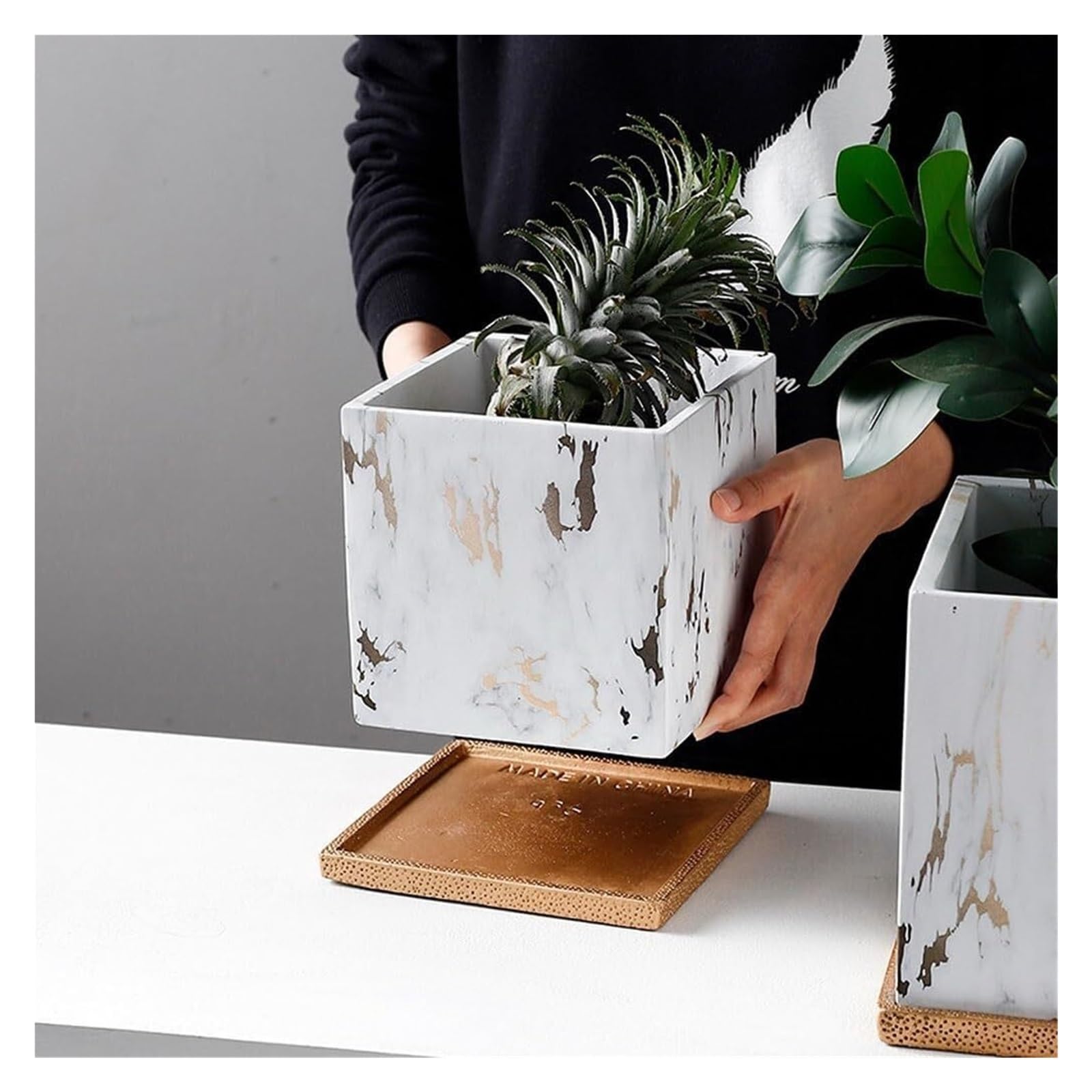 Doniczki na rośliny Ceramiczne doniczki do biura Rośliny domowe z otworami drenażowymi Prezenty dla miłośników roślin