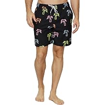 Maui AND Sons Neon Palm Pool Short Black