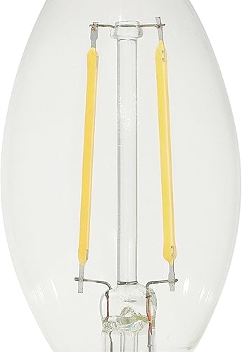 Miniatura 4 de Westinghouse Lighting 4517220 - Bombilla LED de filamento transparente regulable CA11 de 3.3 W (equivalente a 40 vatios), base de candelabro,