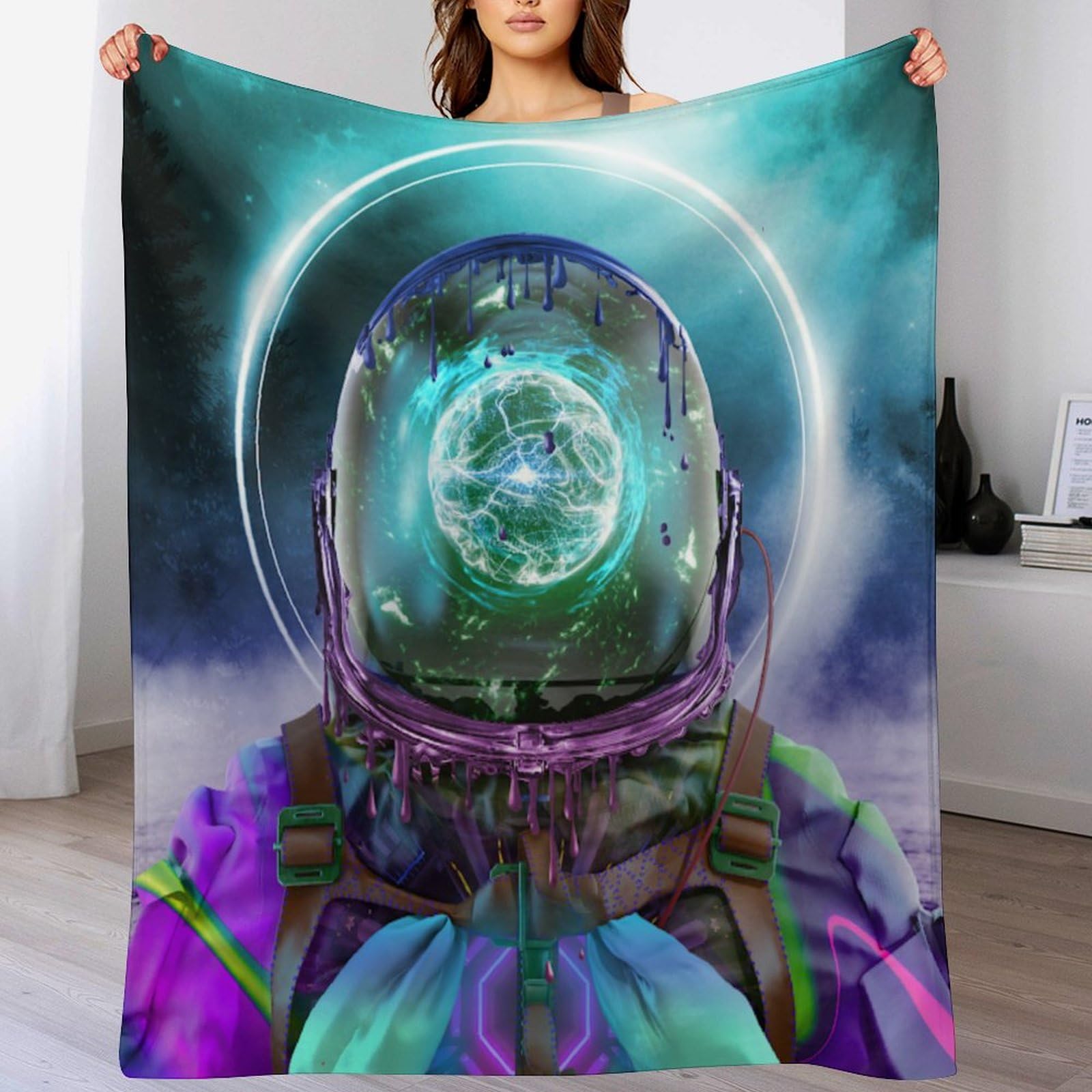 Couverture canapé astronaute jeté de lit flannel douce couverture chaude de voyage