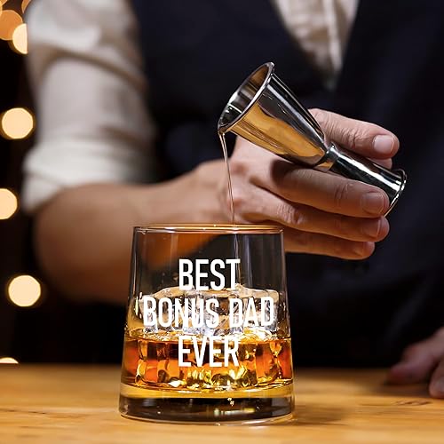 Miniatura 6 de Mokoart Best Bonus Dad Ever - Divertidos vasos de whisky de regalo para papá, cumpleaños novedoso, día del padre, cumpleaños, regalos de Navidad