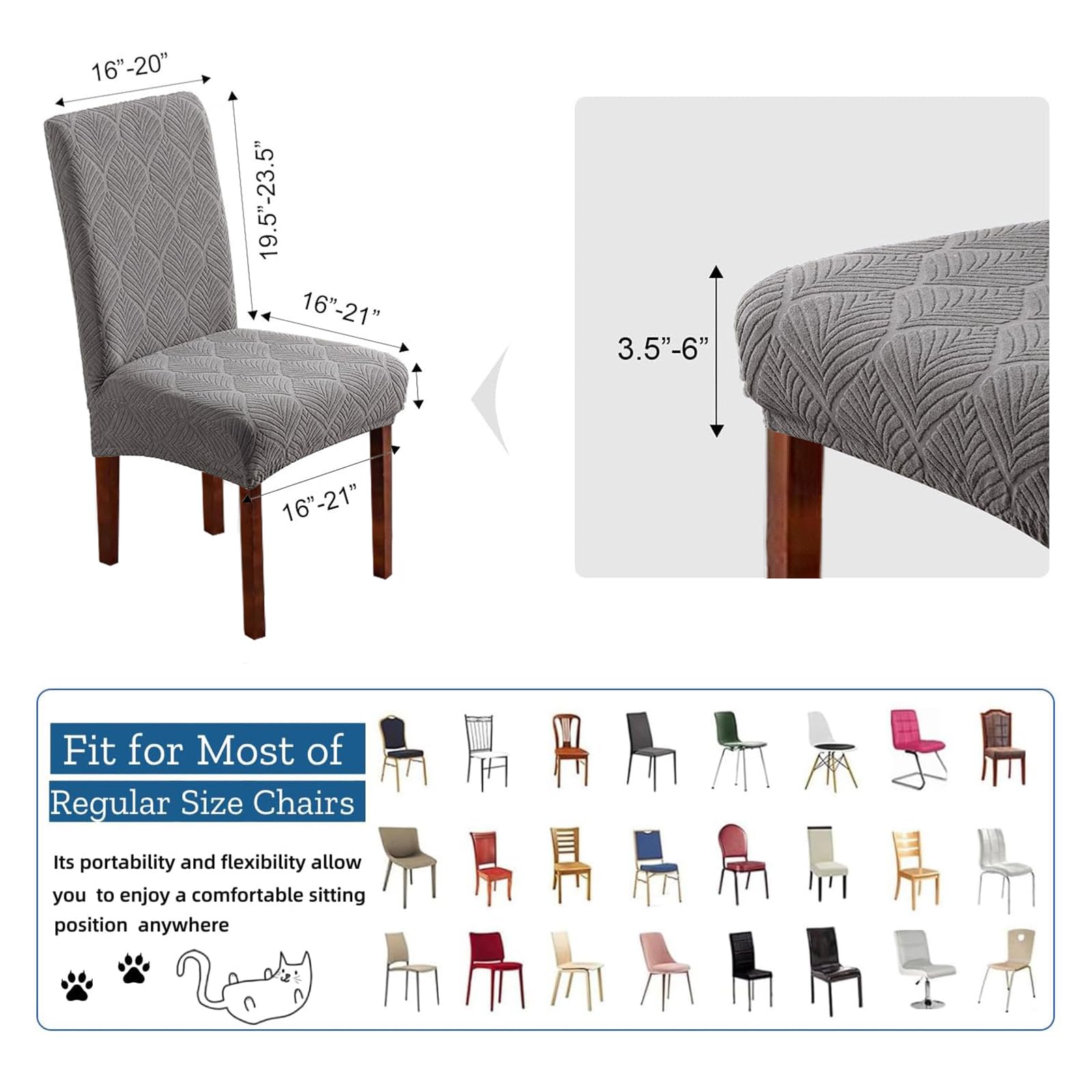 OKYUK Waterproof Chair Covers for Dining Room 4/6 Pack - Image 2