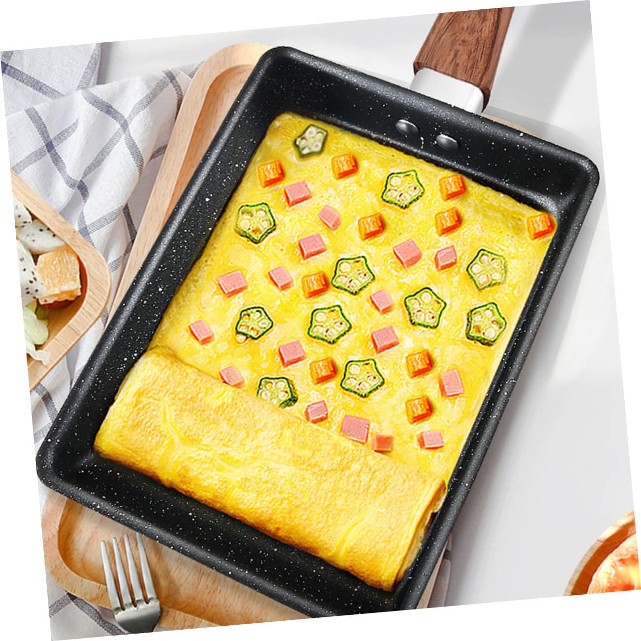 Ciieeo 1pc Non Stick Pan Frying Omelette Square Cookware Nonstick Egg Pan Fry Pans Small Egg Pan Cooking Skillet Nonstick Pan Camping Pot Kitchen Gadget Restaurant Refined Iron