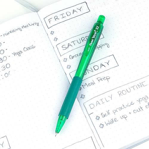 Miniatura 7 de Pentel Portaminas Wow de 0.028 in con barril verde, caja de 12 (AL407D)