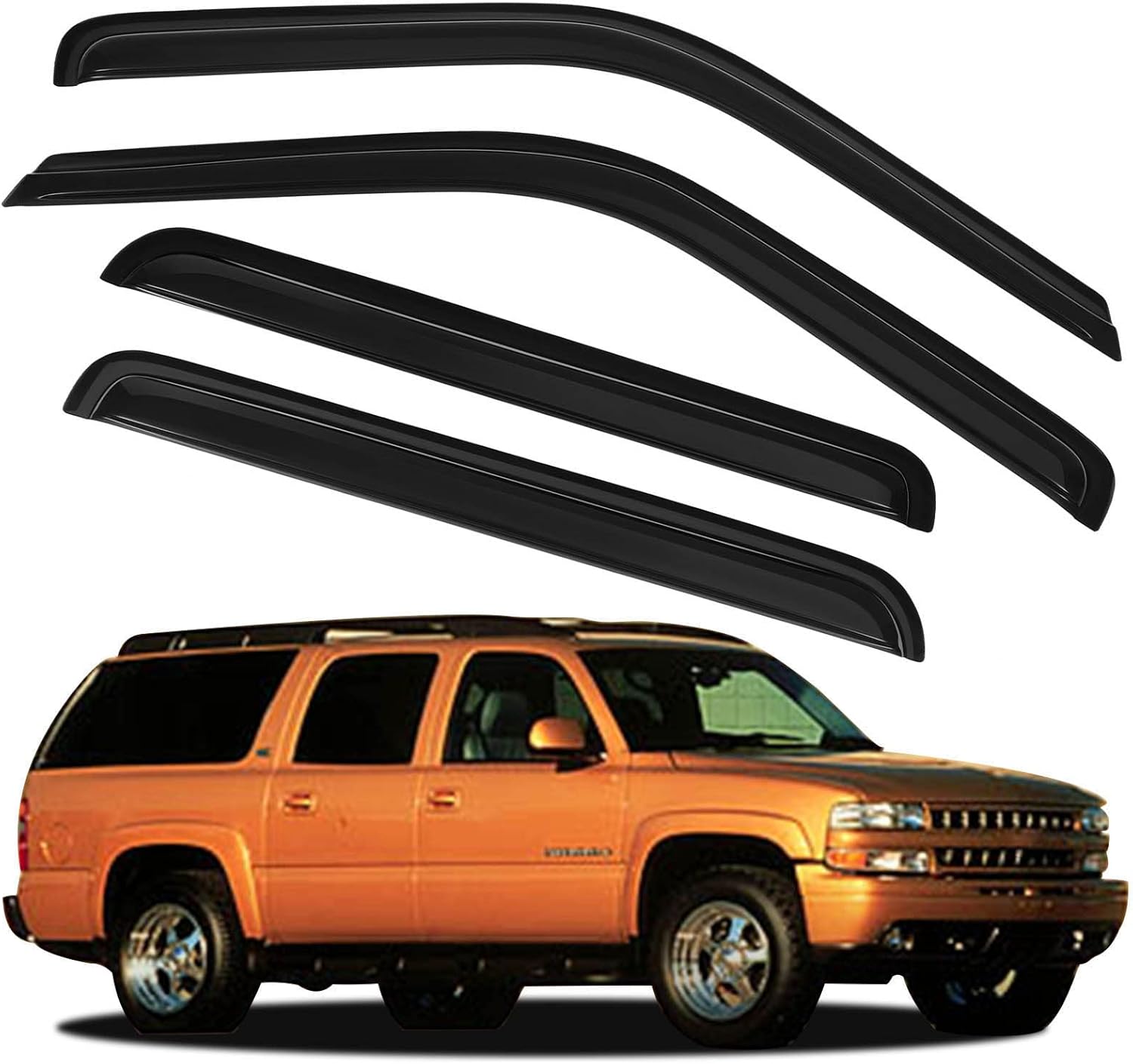ROADFAR Window Visors Fits for 1999-2000 For Cadillac For Escalade Side Window Wind Deflectors 4pcs