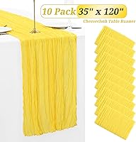 Vista 197 de Showgeous 10 Pack Baby Pink Cheesecloth Table Runner 10FT Long Semi-Sheer Gauze Table Runner Boho or Rustic Wedding Decor for Wedding Decor Arch