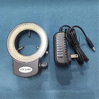 144 LED Bulbs Microscope Ring Light Illuminator Lamp US Plug Brightness Control (Black)