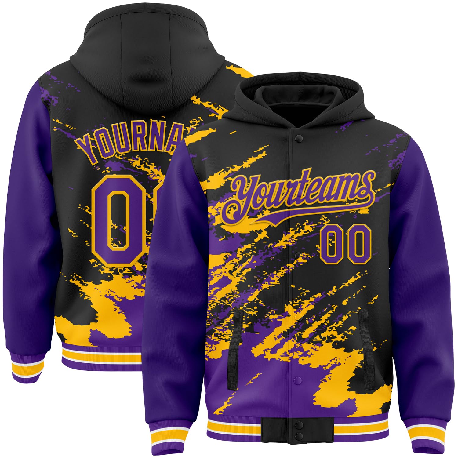 Custom Baseball Team Hooded Jacket Personalized Novelty Varsity Jackets Bomber Jerseys for Men Women Boys Girls