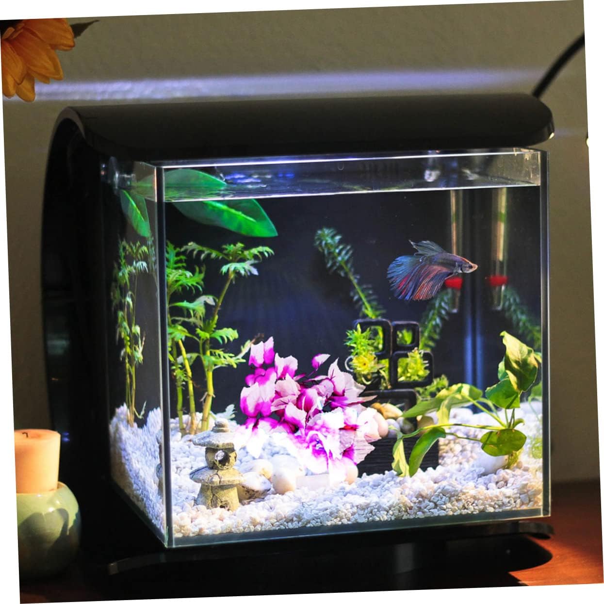 BESPORTBLE 8pcs Simulated Reptile Decor Delicate Hanging Fake Plants for Terrarium Aquarium Safe Faux Plant Decoration for Reptile Tanks Environment Enhancement