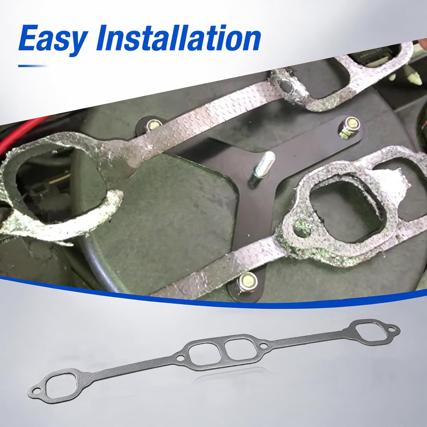 Exhaust Manifold Gasket kit Compatible with Mercruiser 5.0L 5.7L 350 Mag V8 Mpi Riser Block Engine 1980-2002 Replace # 39880 18-4349