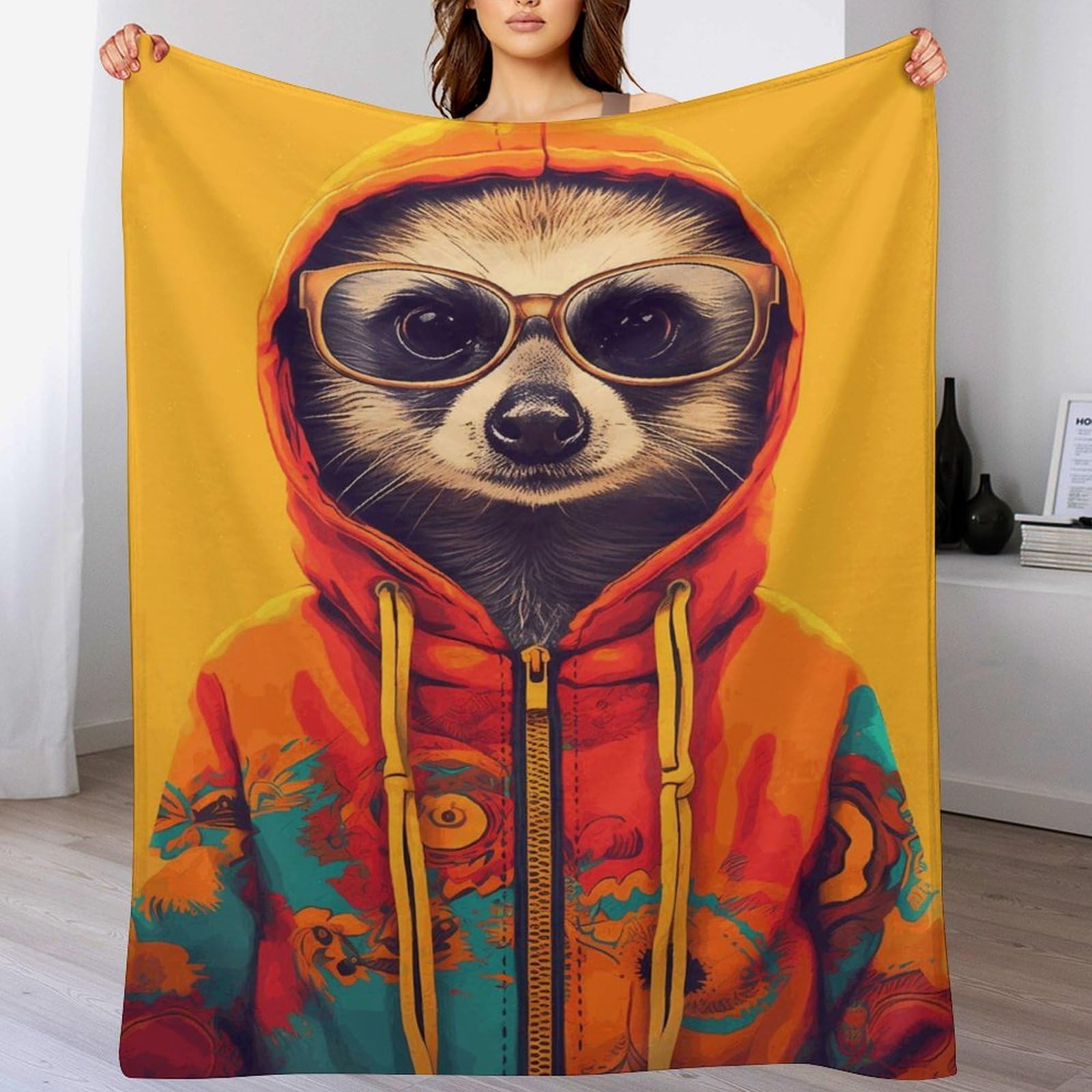 Manta de franela duradera Manta Meerkat de tacto aterciopelado 130x180 cm de alta resistencia