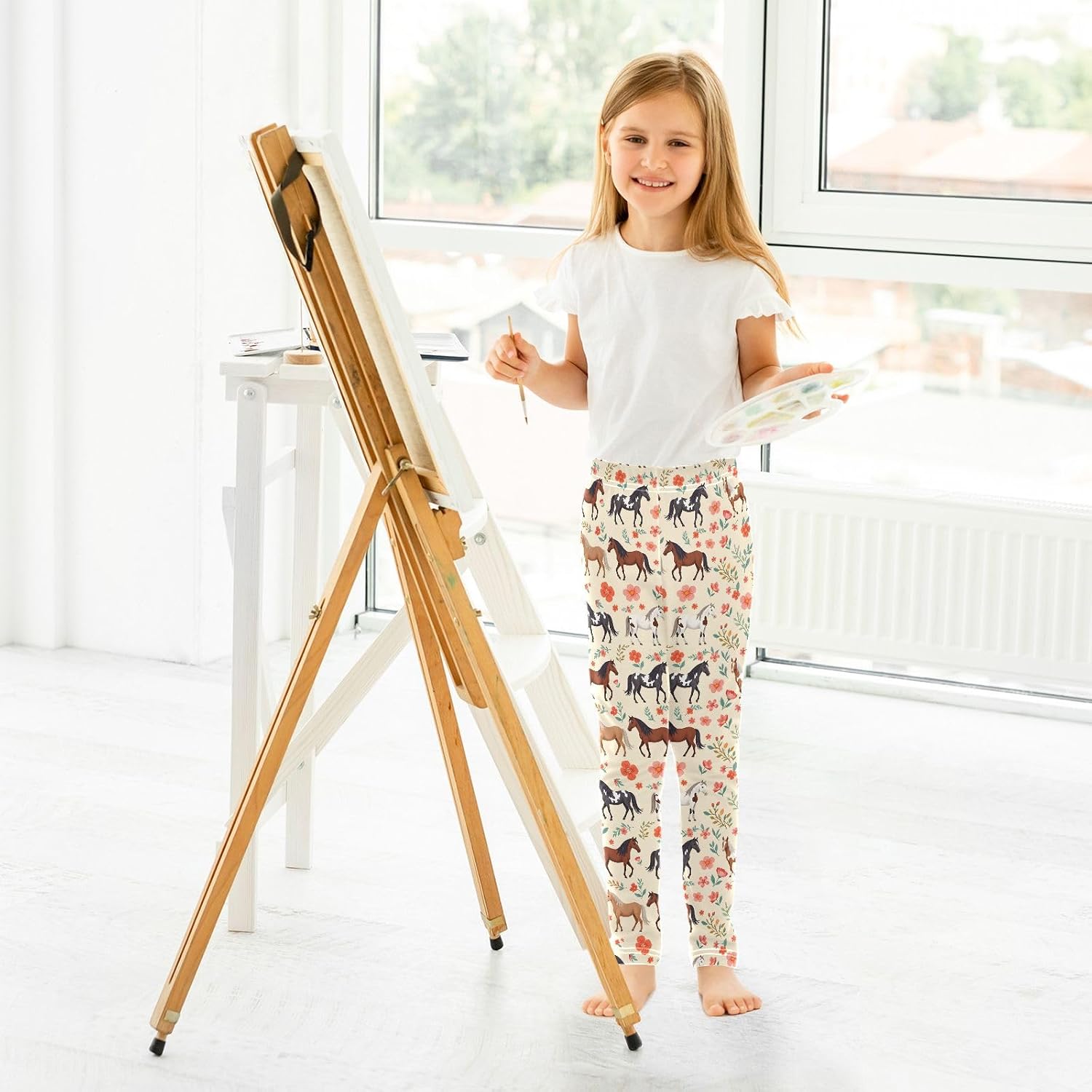 senya Girls Printed Leggings Yoga Pants Lollipop Pattern for Kids in 4t to 10 Years, 4T
