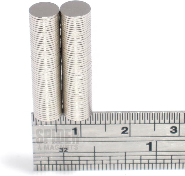 Spider Magnetics Ltd 100 Magnets 6x0.5 mm Neodymium Disc Small Thin Round Craft Disk 6mm Dia x 0.5mm