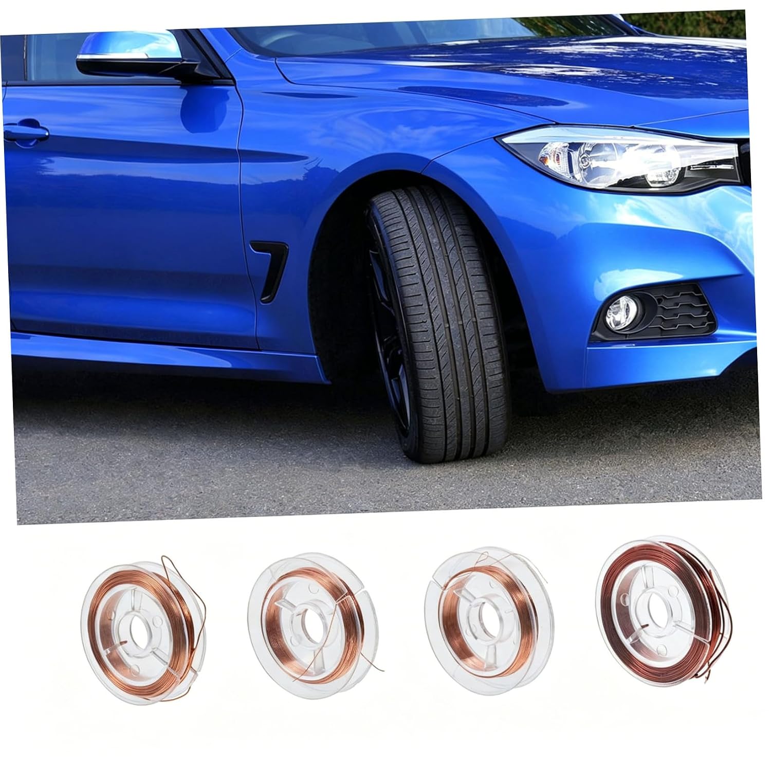 GALPADA 4 Rolls 10M Bare Copper Magnet Wire Set Conductive Copper Wire for DIY Crafts and Winding Includes 0.2Mm 0.3Mm 0.5Mm 0.6Mm Diameter for Electrical and Craft Applications