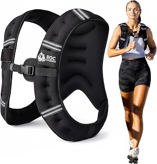 ROC Outdoors Weighted Vest with Rub-Free Tech: 5-30lb for Men & Women, Reflective Stripes for Running, Walking, Strength Training