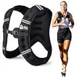 Roc Outdoors Weighted Vest W/ Rub-Free Technology for Woman and Men, 5lb/10lb/15lb/20lb/30lb Weight Vest with Reflective Stripe for Workout, Strength Training, Running, Walking, Fitness, Weight Training, Weight Loss, Weightlifting