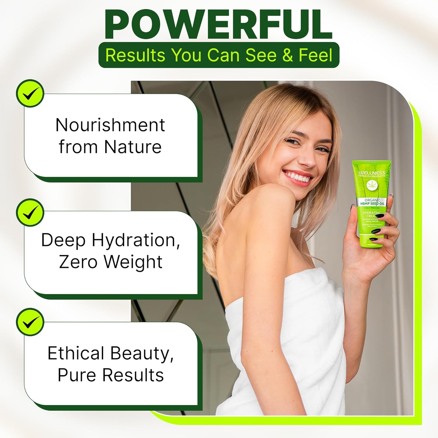 Wellness Premium Products Intensive Hydrating Cream | Hemp-Infused Hair Styler & Moisturizer for All Hair Types | Tames Frizz, Adds Shine & Strength | Vegan & Paraben-Free, 180ml - Image 3