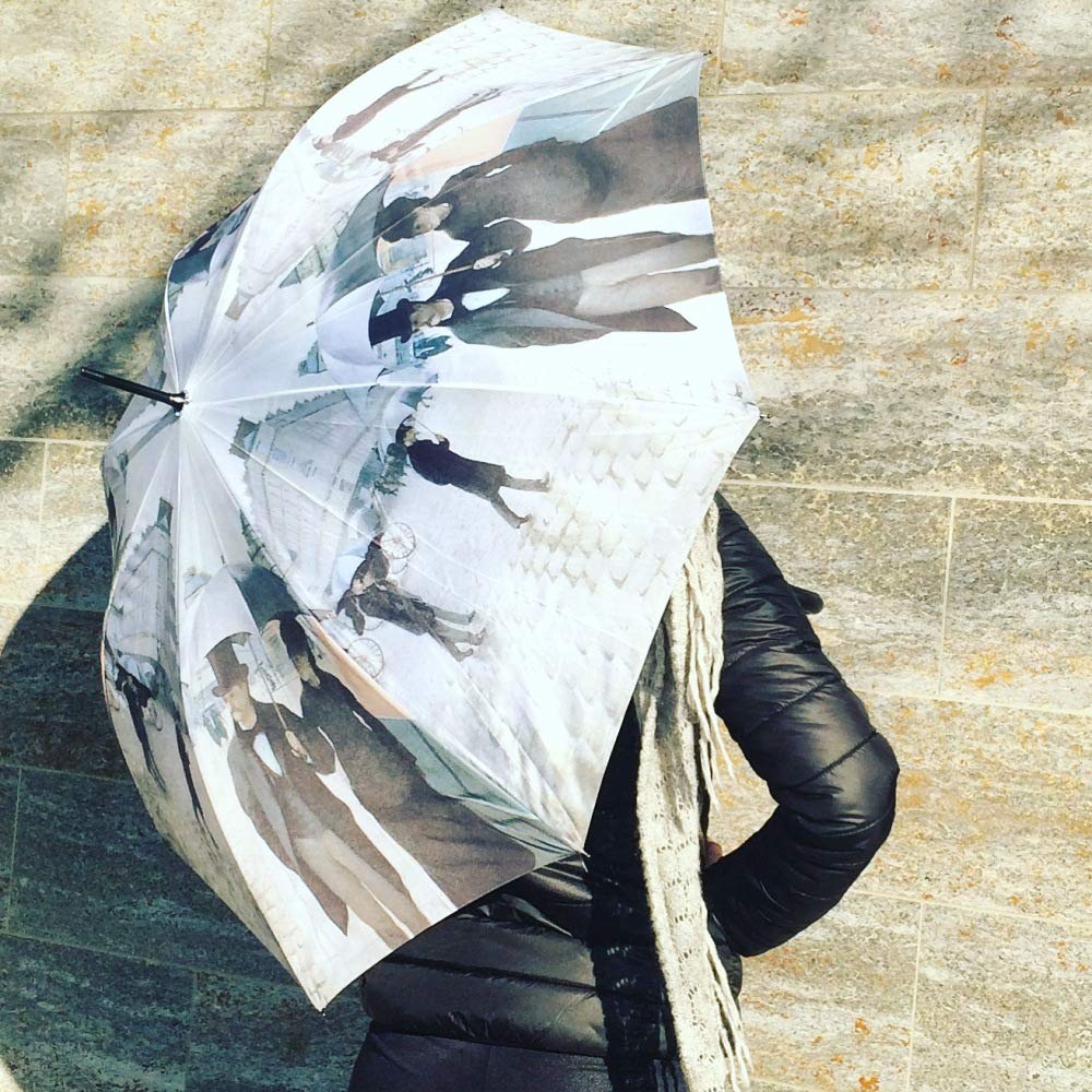 VON LILIENFELD Parasol Gustave Caillebotte Paryż w deszczu Otwarty Automatyczny Parasol Artystyczny Stabilny Wiatroodporny
