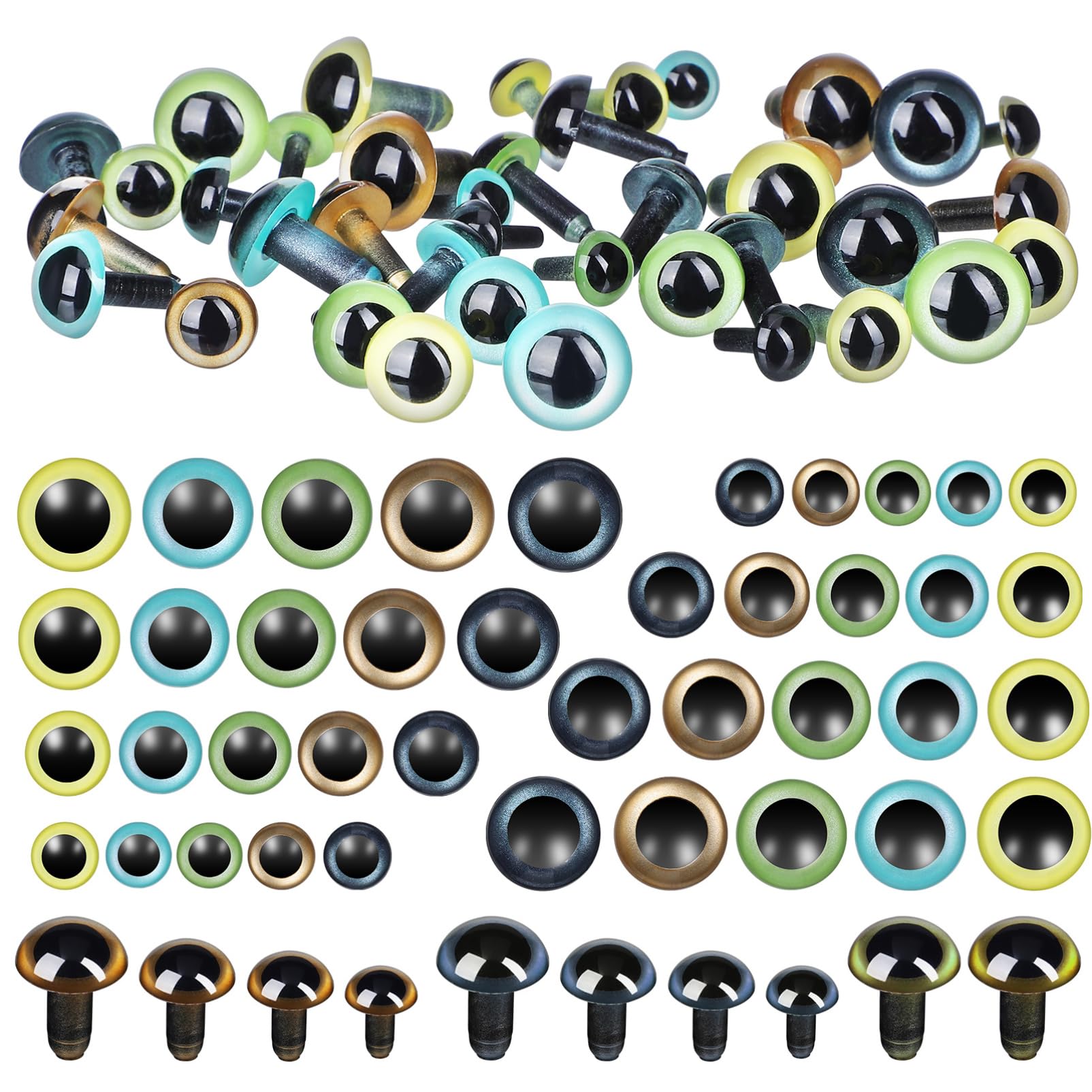 Tofficu 160 Piezas De Ojos De Seguridad De Plástico con Purpurina Ojos De Animales De Peluche para Crochet Ojos De Seguridad Ojos De Animales De Peluche De Plástico Ojos De Ganchillo