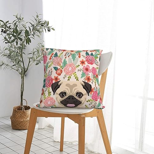 Miniatura 7 de Fundas de almohada con estampado de lindos perros carlino, amantes de las mascotas, para dormitorio, cama y sofá, fundas de almohada cuadradas