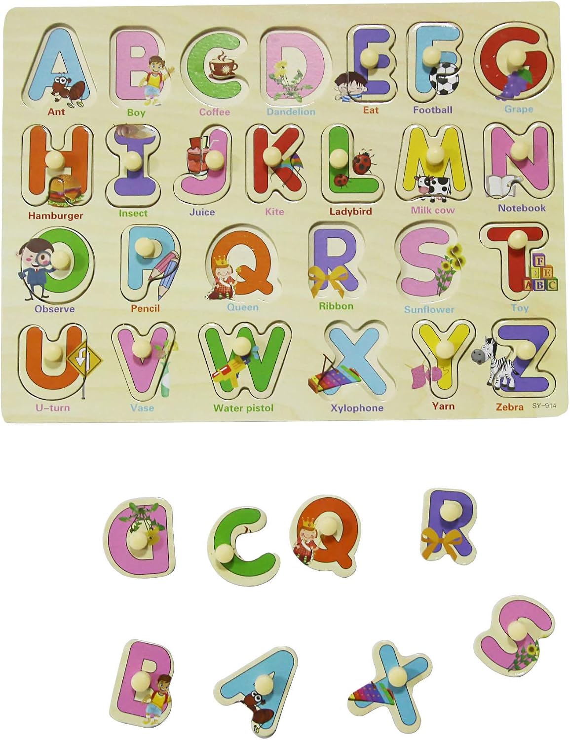 Download Dongshop Baby Wooden Peg Puzzles For Toddlers 1 2 3 Years Old 2 Pcs Bundle Abc Alphabet And Number Jigsaw Puzzle Game Learning Activity Toys Gift For Kids Girls Boys Puzzles Toys