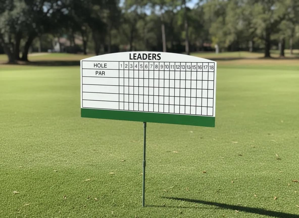 Golf Scoreboard Wall Sign - Augusta Tournament Style Leaderboard – 18-Hole Magnetic Golf Home Decor for Man Cave, Simulator, Clubhouse - Indoor/Outdoor image 3