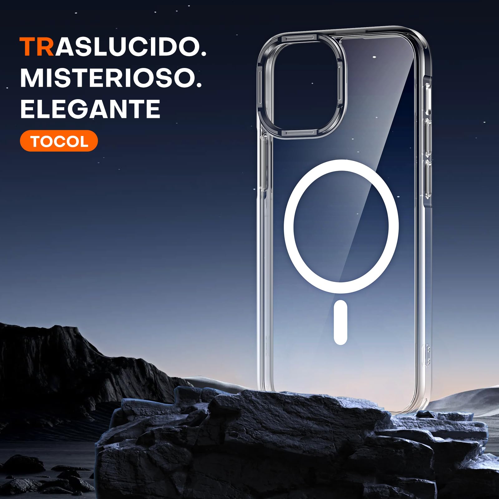 TOCOL Cover Magnetica per iPhone 13 Mini 5,4 Pollic, Compatibile con MagSafe, Senza Ingiallimento, Trasparente