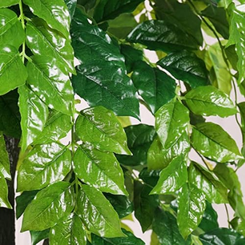 Miniatura 3 de INDYAH Árboles artificiales en macetas, uso interior y exterior, árbol falso con hojas de tronco natural, planta falsa para decoración de esquinas