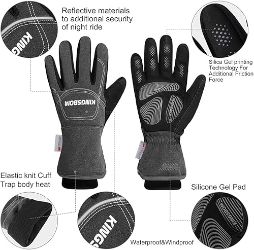 Miniatura 4 de KINGSBOM -Guantes térmicos impermeables y resistentes al viento de 40 - Guantes térmicos Thinsulate 3M Thinsulate para pantalla táctil de invierno