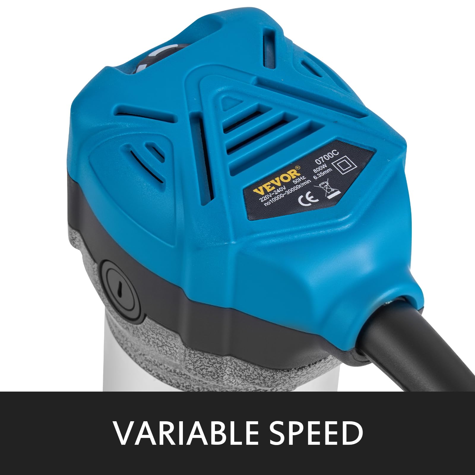 Fresadora con 3 bases para madera, 800 W, con base fija, base de inclinación, base de inmersión, metálica.