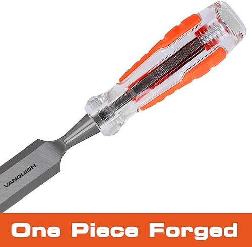 Miniatura 6 de VANQUISH Juego de cinceles de madera de alto impacto de 3 piezas con diseño de cincel de hoja forjada de una pieza para tallar carpintería (4611)