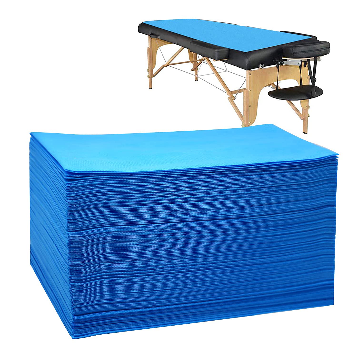 KASTWAVE Disposable Massage Table Sheets, Spa Bed Sheets Bed Cover Non-woven Fabric, Spa Bed Covers for Esthetician, Tattoo, Waxing, Lash Bed, Salon Table 71" x 31" (100Pcs)