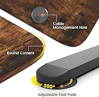 Vista 15 de GOFLAME Height Adjustable Electric Standing Desk, 44 x 24 Inches Sit to Stand Computer Workstation with Cable Management Hole, Ergonomic Stand up