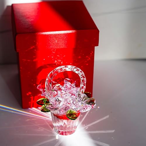 Vista 39 de H&D HYALINE & DORA Figura coleccionable de trébol de cuatro hojas de cristal, regalos de flores de la suerte para mamá, novia, mujer, adorno de Verde