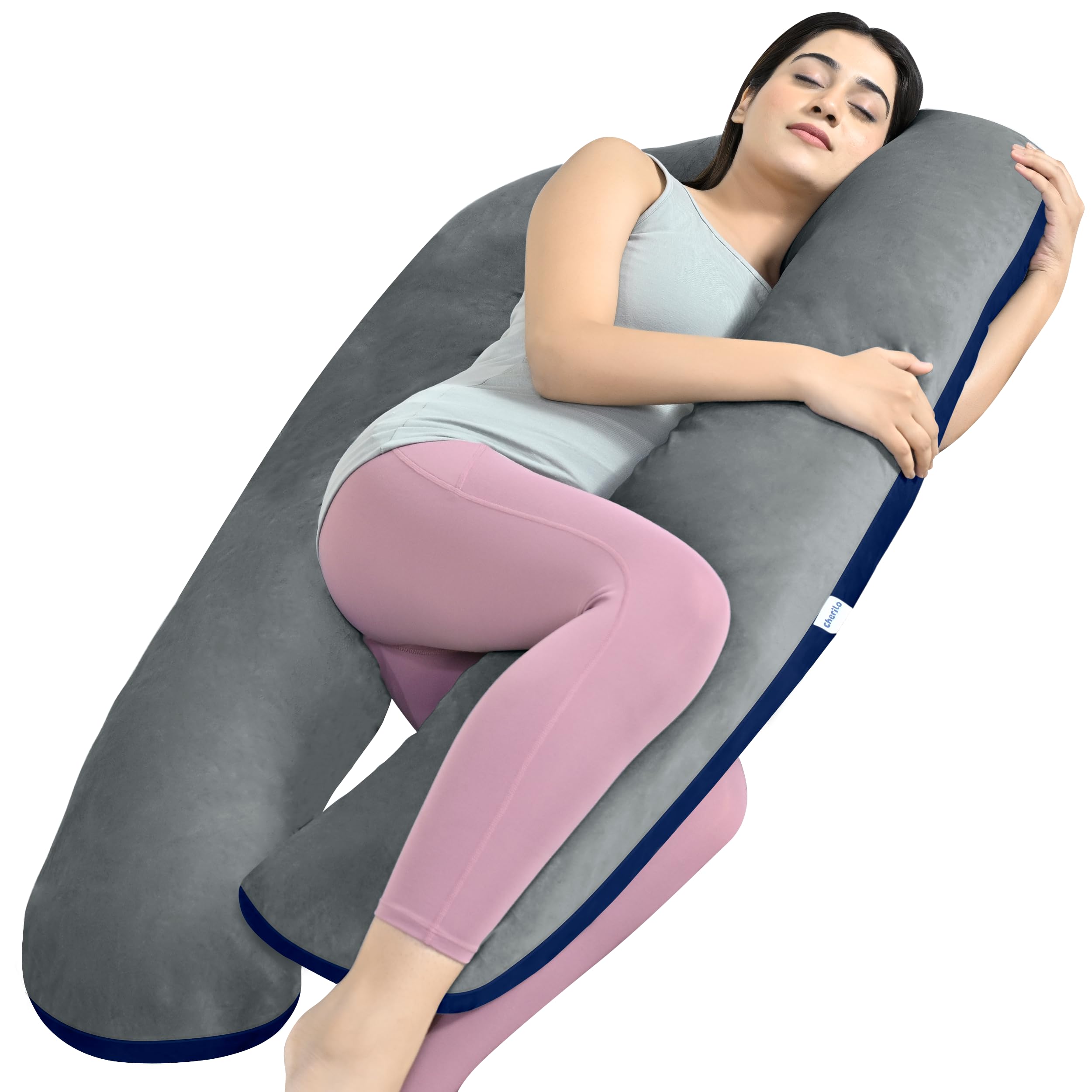 See full amazon price history chart for Cherilo Full Body U Shaped Pregnancy Pillow for Pregnant Women and Nursing Mom | Single Pillow for Multipurpose Use During Maternity | Premium Velvet Outer Cover with Zip |GREY+NAVY BLUE Cherilo Full Body U Shaped Pregnancy Pillow for Pregnant Women and Nursing Mom | Single Pillow for Multipurpose Use During Maternity | Premium Velvet Outer Cover with Zip |GREY+NAVY BLUE (B0CPFSXXKB) Amazon Price History, Amazon Price Tracker