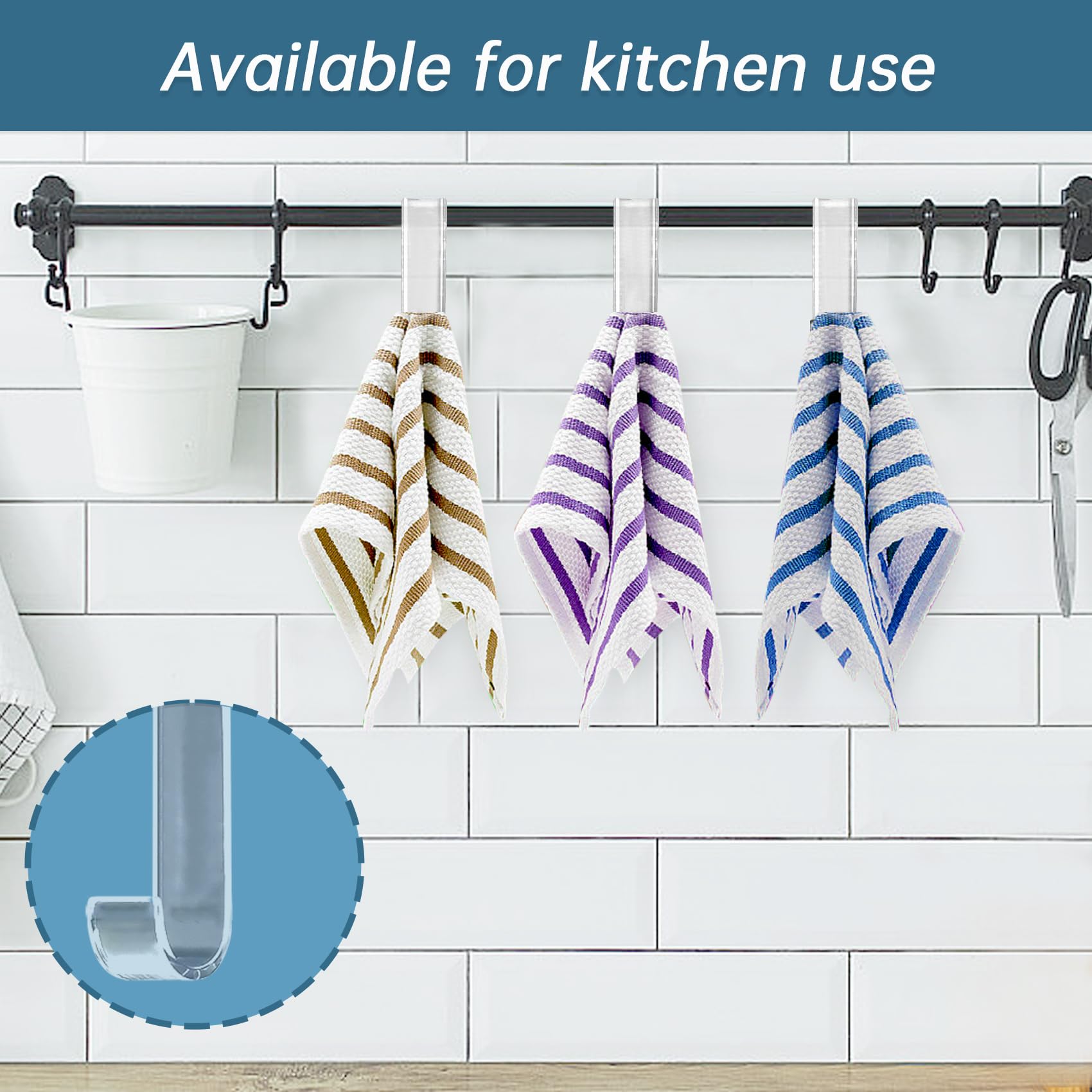 8 Ganci Per Termoarredo Bagno - Trasparenti, Salvaspazio - Per Asciugamani E Accessori - Foto 7