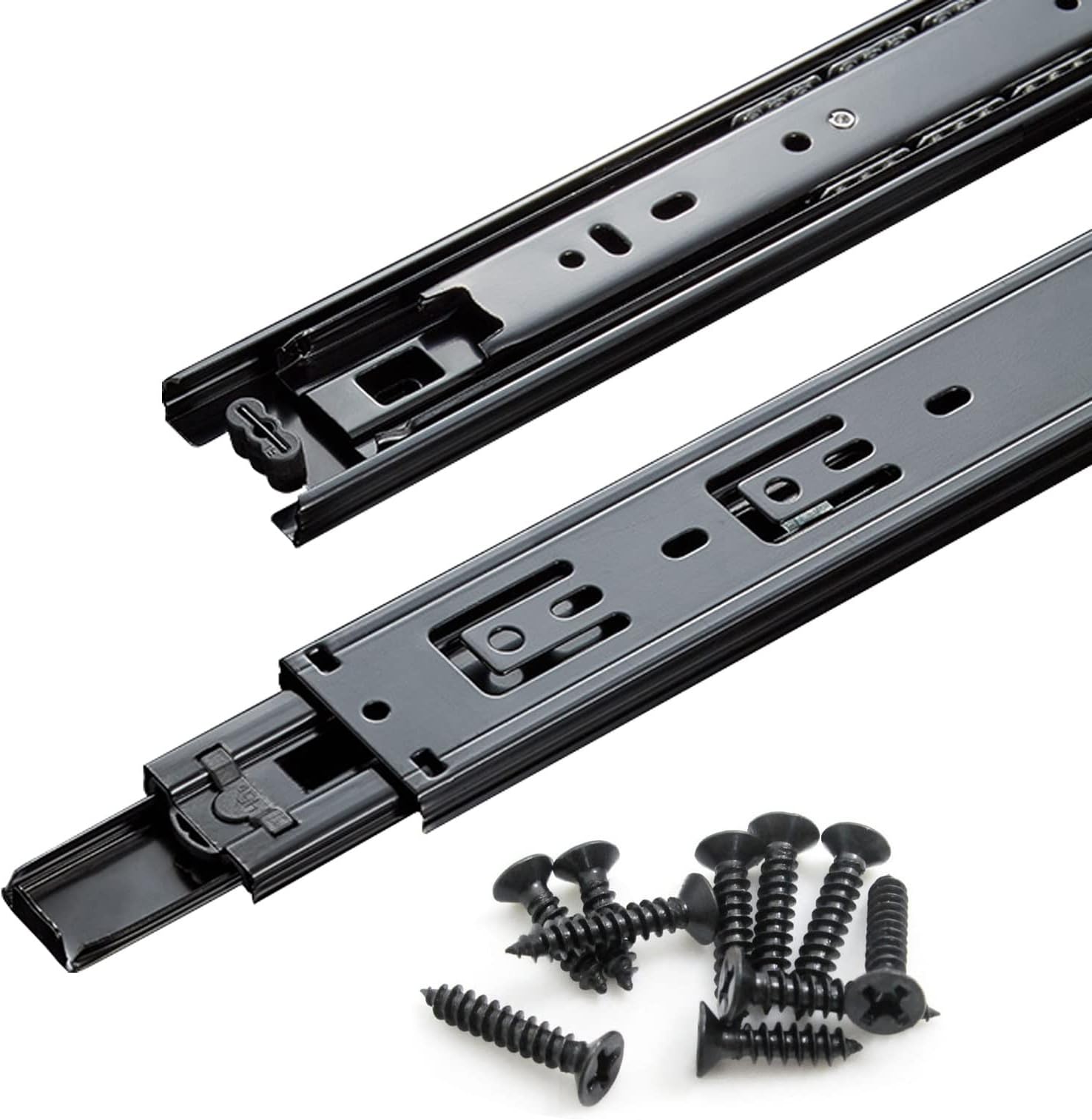 Drawer Runners ，Ball Bearing Telescopic Runners， Side Mount,Multi Point Fixing Hole,Ball Bearing Slides,Balanced Stability,Cabinet Drawer Runners,for Bedside Cabinets, Cabinets and Desks,Linear Slide