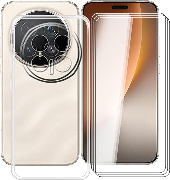 Case for Honor Magic 8 Pro 6.71", with [3 X Tempered Glass Screen Protector], Slim Transparent Soft TPU [Shockproof x Anti-Scratch], for Honor Magic 8 Pro Case