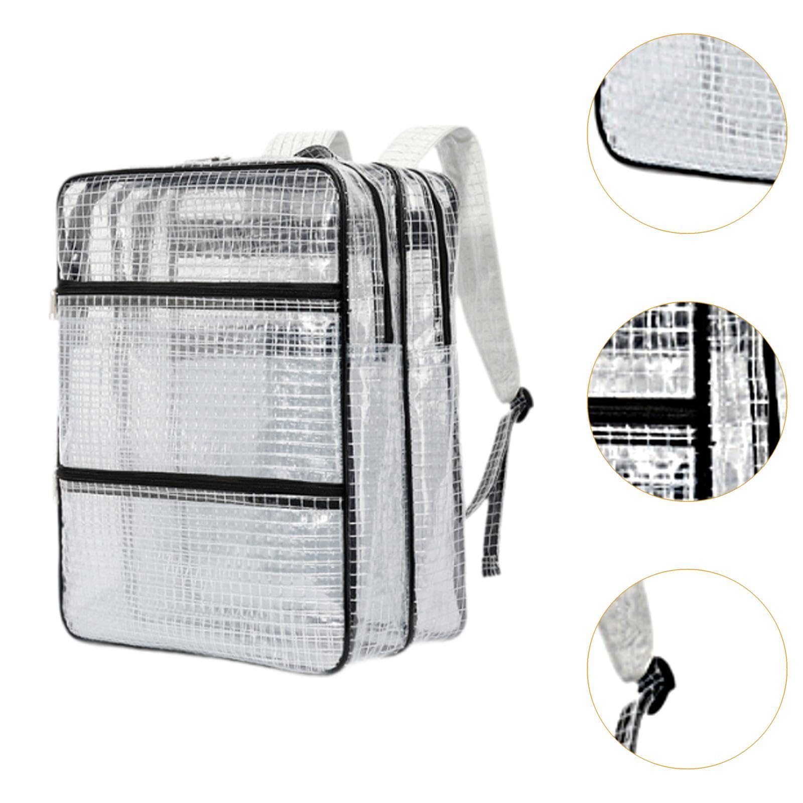 KESOTO Borsa Portaoggetti per Attrezzi, Zaino in PVC per Uso in Camera Bianca Da Parte di Elettricisti, Bianco E Nero, 35x20x45 Cm