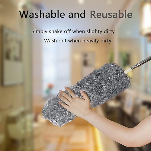 Miniatura 5 de Spin Duster - Plumero eléctrico de plumas de 360 rotatorio para eliminar el polvo, colector de polvo, limpiador rotativo para limpieza del hogar