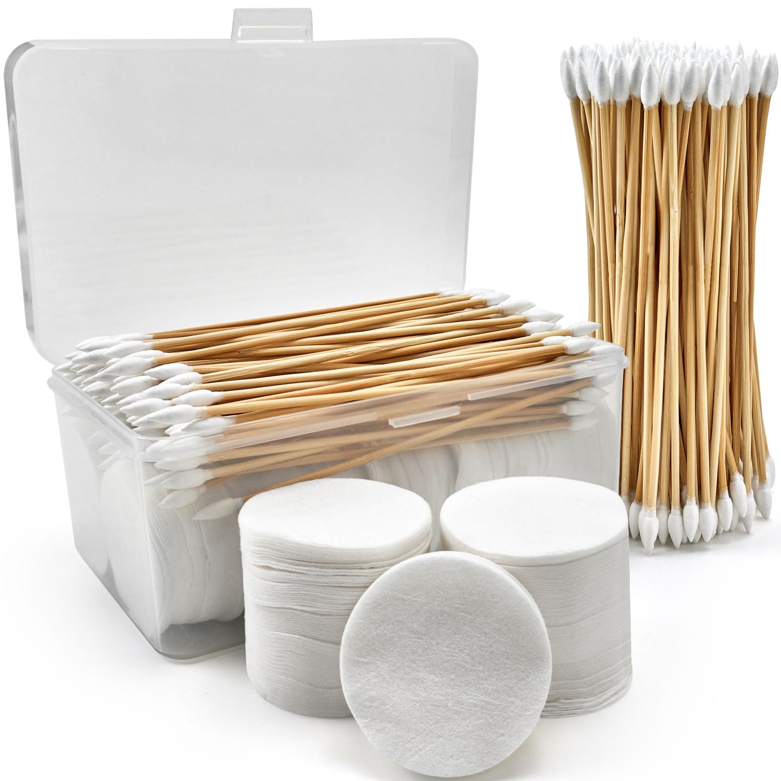 600PCS Round Gun Cleaning Patches and 200PCS Swabs - 800-Piece Rifle/Pistol Cleaning Kit for Precision Maintenance - Lint-Free Cotton and Super Absorbent Professional Supplies