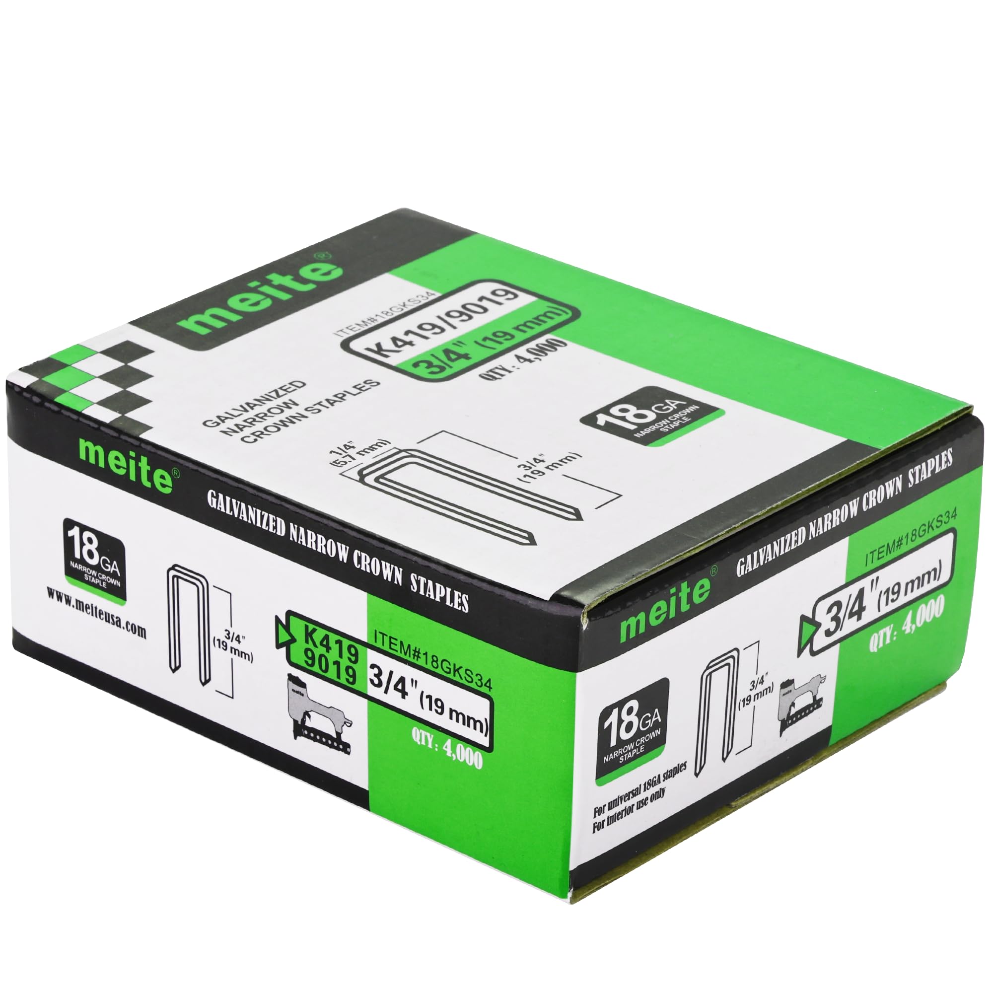 meite 18 Gauge 1/4-Inch Narrow Crown Staples, 1-1/4-Inch Length Heavy Duty Galvanized Upholstery Staples for Electric or Pneumatic Narrow Crown Stapler Guns (4,000 PCS) — Amazon image 20