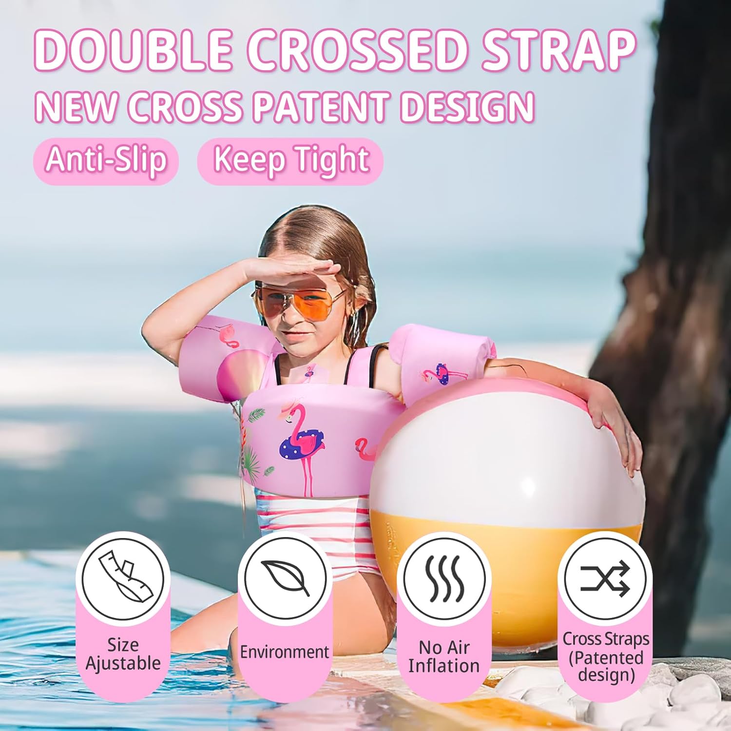 Toddler Swim Vest with Swimming Arm Floaties for 2-6 Years Old (22-66 lbs) Boys-Girls Kids Pool Floats Water Wings & Swim Jacket Niños Swimmies for Beach Boats