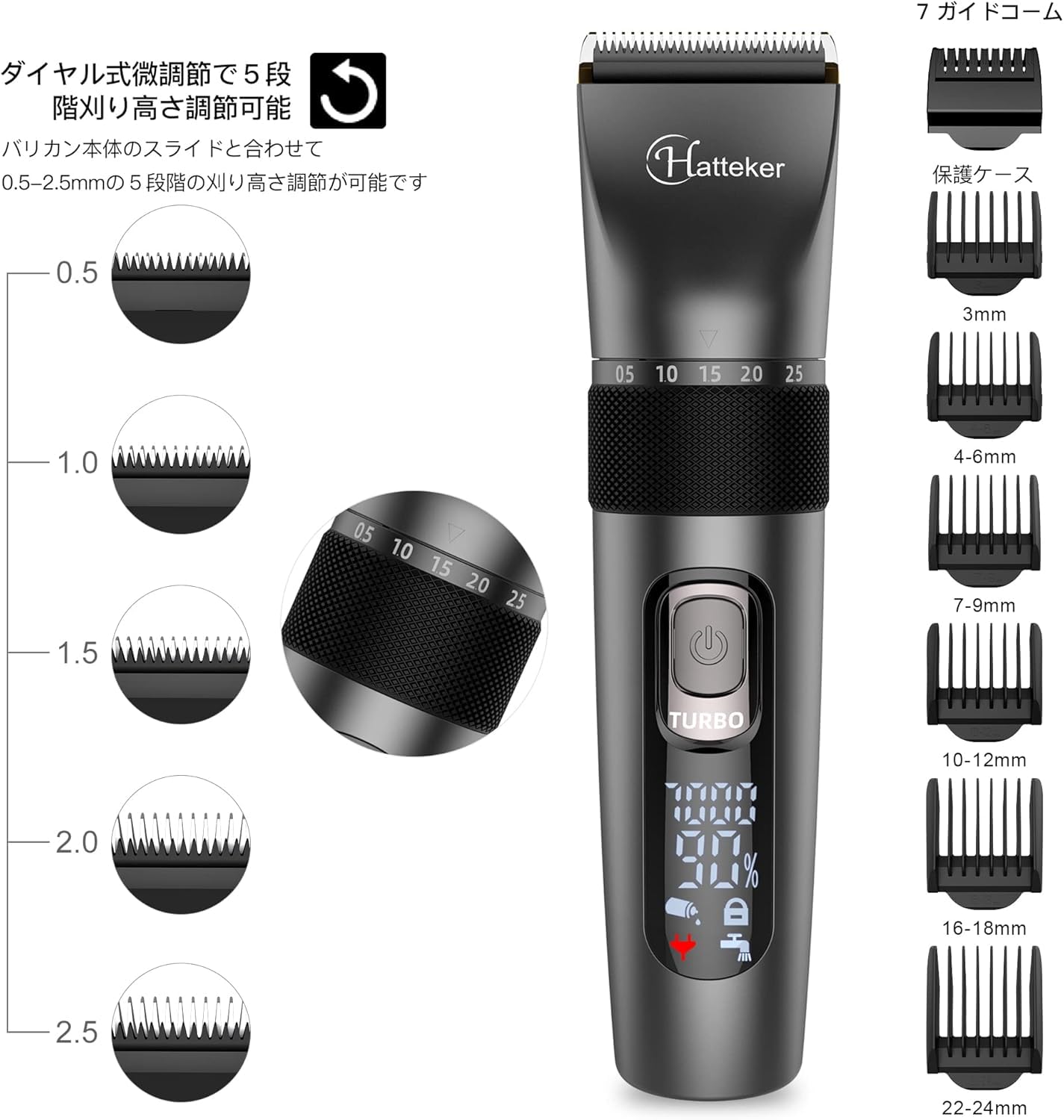 Amazon.co.jp: Hatteker 電動バリカン3in1多機能 ばりかん ヘア