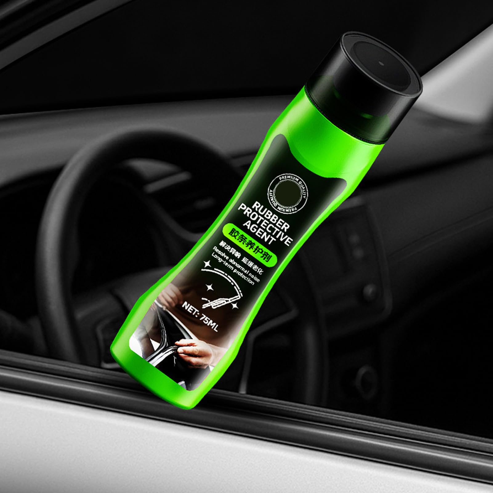 Rénovateur de joint en caoutchouc de voiture – 75 ml – Agent de renouvellement résistant aux intempéries, applicateur de pointe éponge | pour voiture, fenêtre, porte, coffre, capot