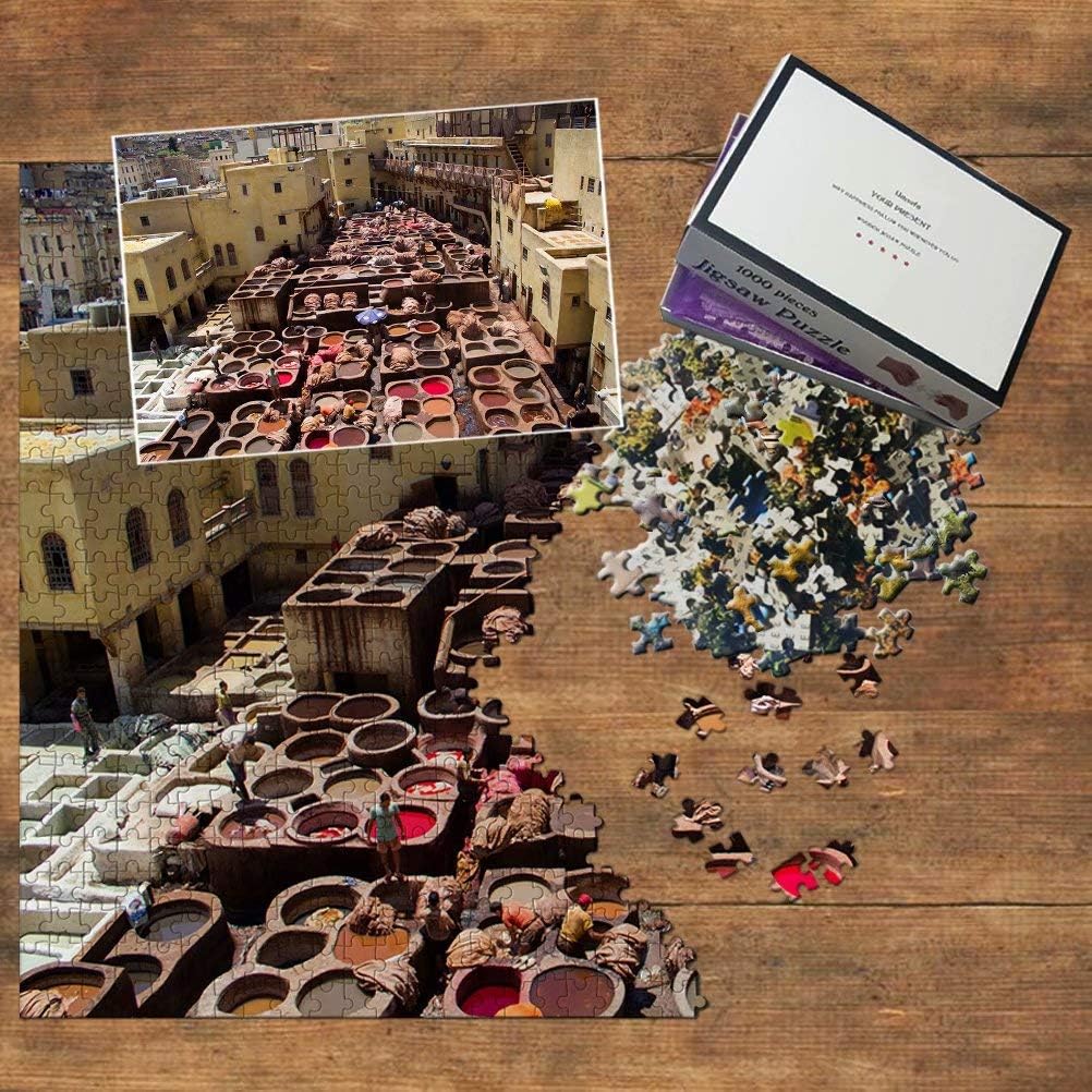 Morocco Old Town FES Jigsaw Puzzle 1000 Piece Game Artwork Travel Souvenir Wooden