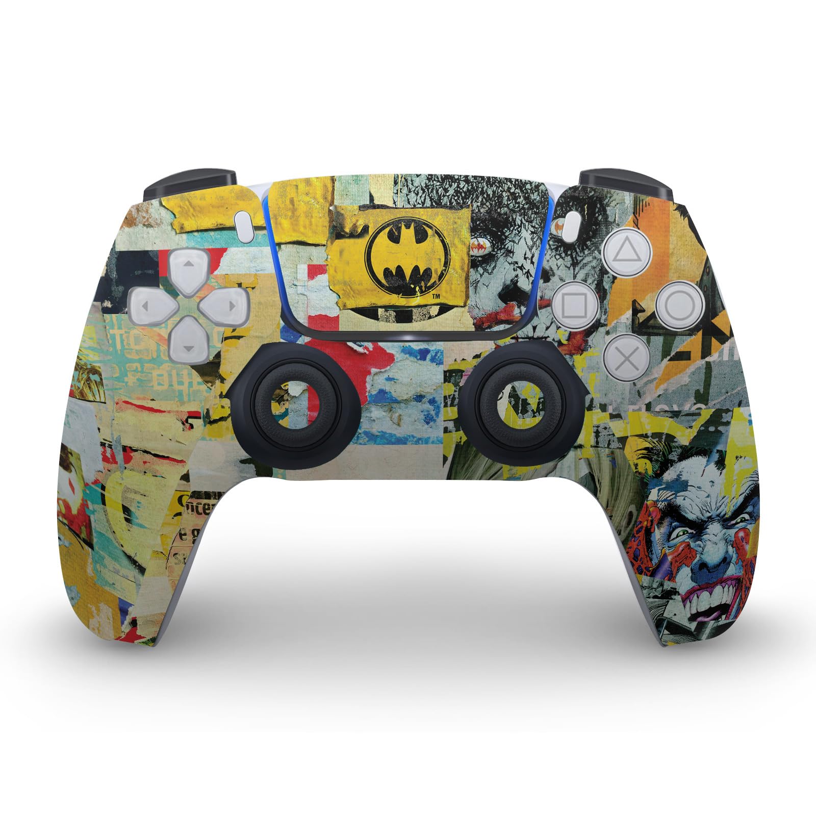 Head Case Designs sous Licence Officielle Batman DC Comics Collage Déchiré Logos Et Bandes Dessinées Vinyle Plaque Frontale Autocollant De Jeu Peau Compatible avec Sony PS5 Digital & DualSense