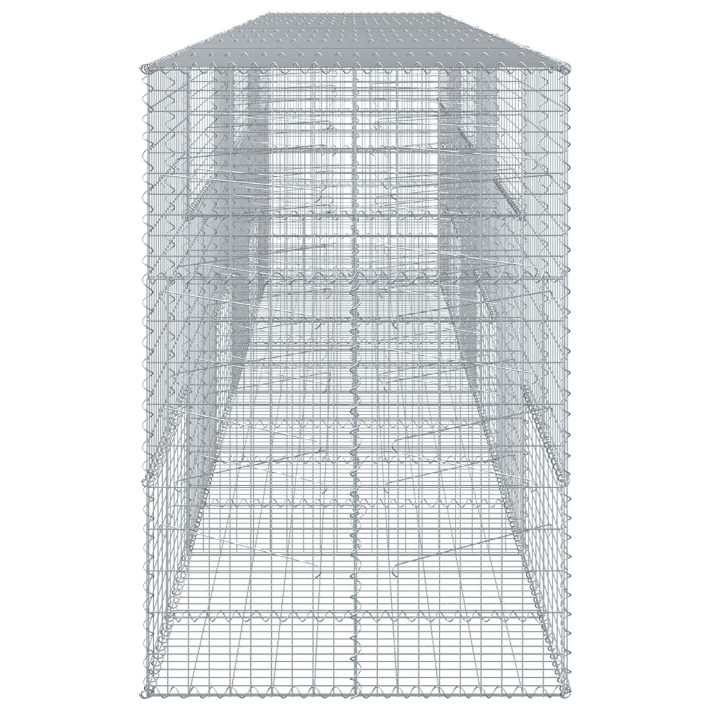 Gavión con tapa, 600 x 100 x 150 cm, cesta de piedra, hierro galvanizado | Cesta de piedra resistente para jardinería exterior. Versátil como protección visual o muro de contención.